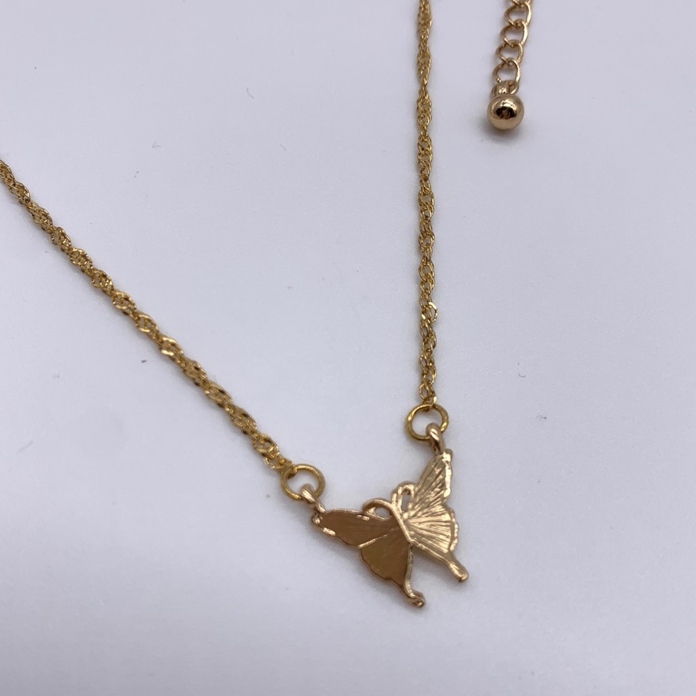 3/$30 Gold Butterfly Charm Necklace - Picture 4 of 7